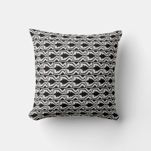 Coussin Gris Noir Horizontal Son Onde Petites Carreaux