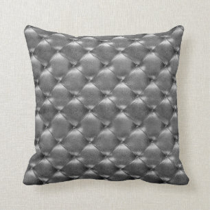 Coussin Gris opulent en cuir tufté fascinant de luxe de