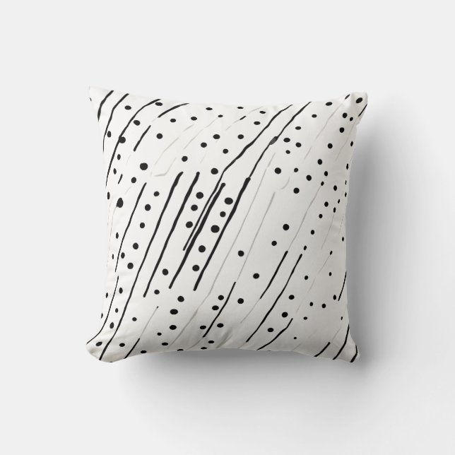 Coussin Gris ou pois noir, blanc, gris motif (Recto)