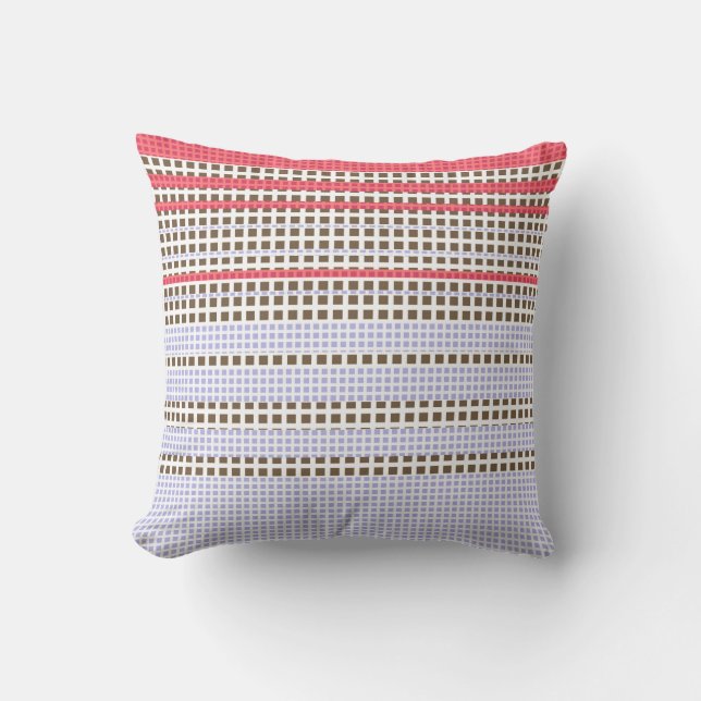 Coussin Gris, rose, brun, plaid (Recto)
