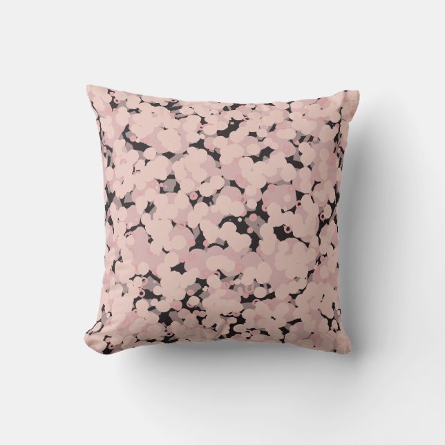 Coussin gris rose charbon abstrait (Recto)