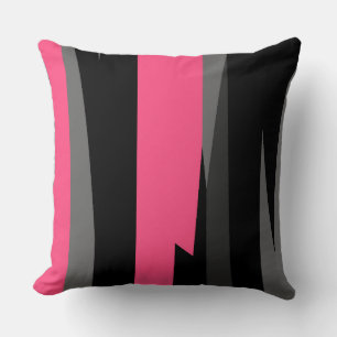 Coussin gris rose et noir abstrait