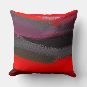 Coussin Gris rouge Abstrait