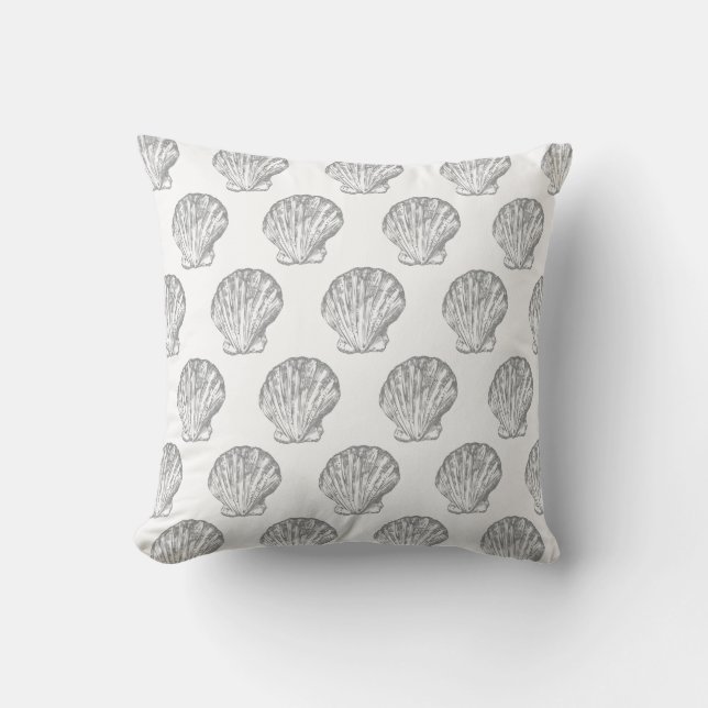 Coussin Gris Seashell élégant et transparent motif (Recto)