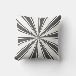 Coussin Gris Stripey Sun Burst Art Abstrait