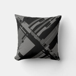Coussin Gris sur noir d'inspiration sud-ouest Diagonal Abs
