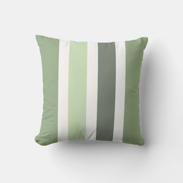 Coussin Gris, Vert Sage, Blancs Blocage Couleur (Recto)