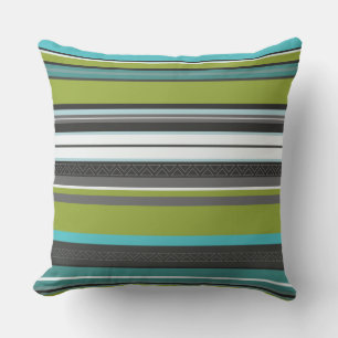 Coussin Gris vert, turquoise et gris