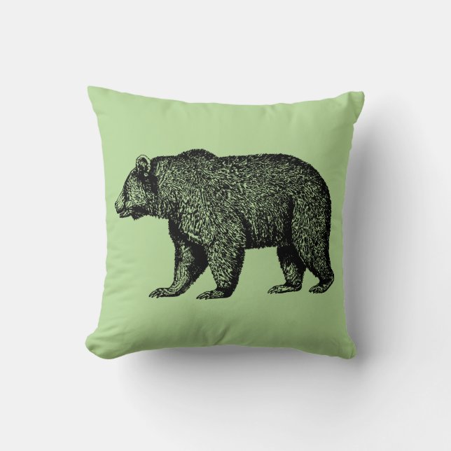 Coussin Grizzly Ours Pour Une Promenade Jetez L'Oreiller (Recto)