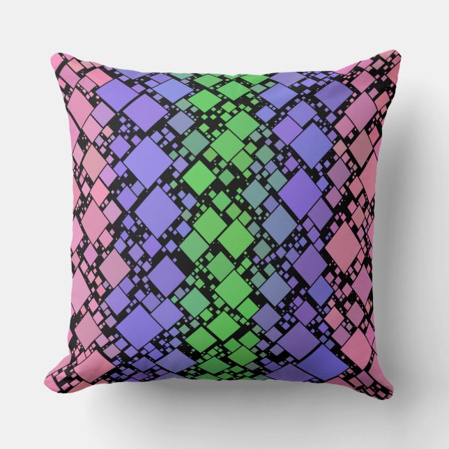Coussin Groovy Boho Rétro Mod Géométrique Fierté Trigender (Recto)
