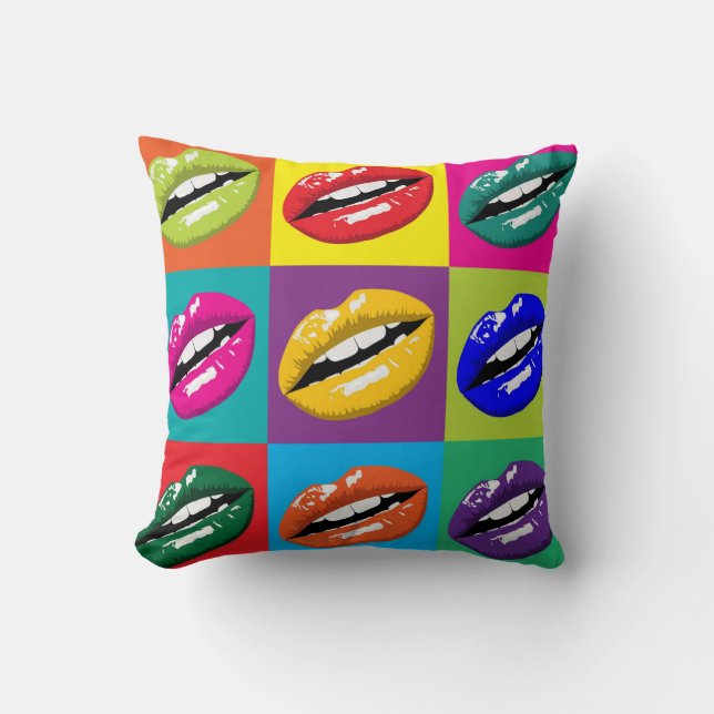 Coussin Gros Carrés Lips Pop Art (Recto)