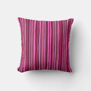 Coussin Gros Color Pop Hot Pink et Black Strips