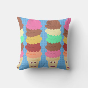 Coussin Gros et savoureux cônes de crème glacée colorée