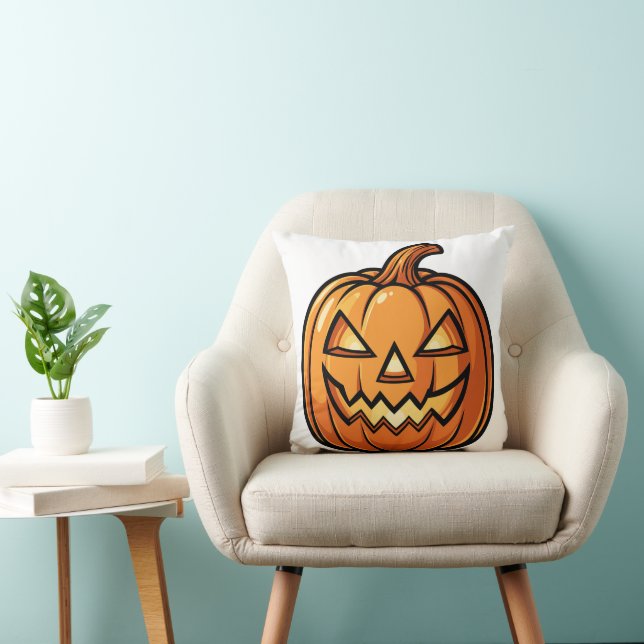 Coussin Gros plan Citrouille sculpté (Chaise)