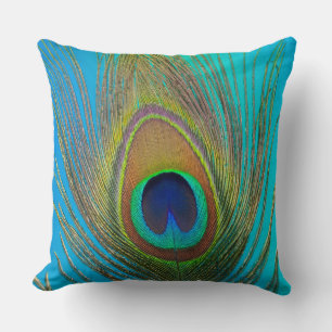 Coussin Gros plan de plume de paon