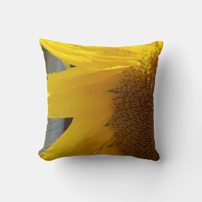 Coussin Gros plan de tournesol jaune (Recto)