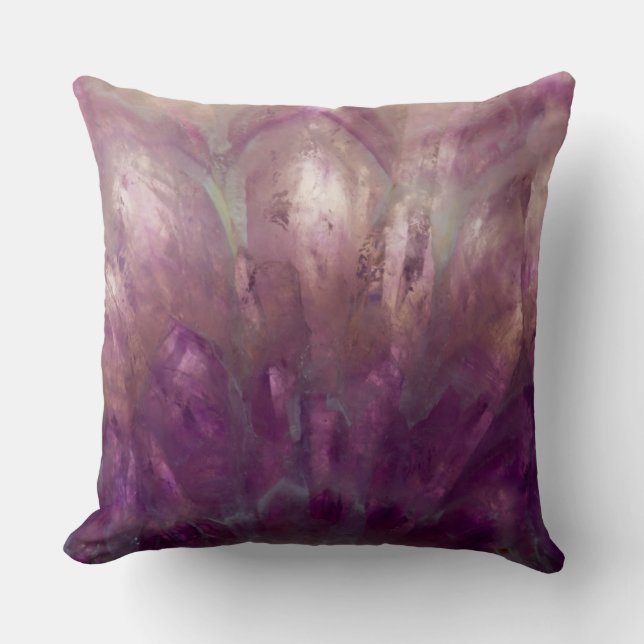 Coussin Gros plan d'une améthyste violette (Recto)