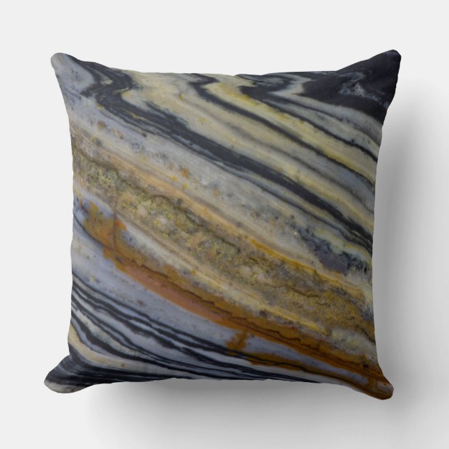 Coussin Gros plan d'une dalle de jaspe strié (Recto)