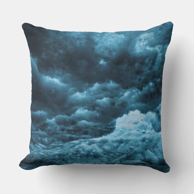 Coussin Gros plan sur de la glace bleue, Islande (Recto)