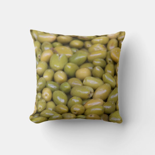 Coussin Gros plan sur des olives vertes (Recto)
