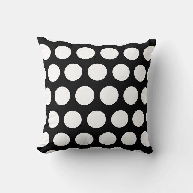 Coussin Gros Pois noirs et blancs (Recto)