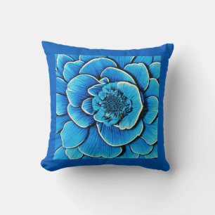 Coussin Grosse floraison de Camellia Bleue