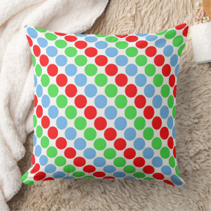 Coussin Grosse pois multicolore années rétro