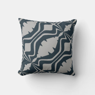 Coussin Grosses ondes sonores diagonales gris clair sur la