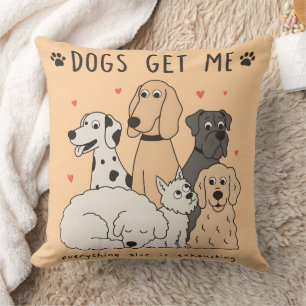 Coussin Groupe de famille de chiens mignons pour les maman