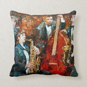 Coussin Groupe de jazz élégant jouant de la musique sur la