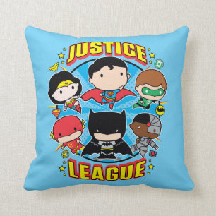Coussin Groupe de la Ligue de la justice de Chibi