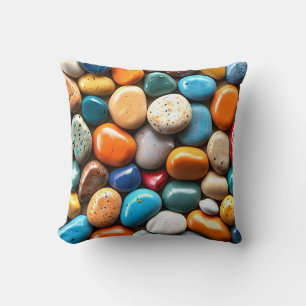 Coussin Groupe de roches colorées polies brillantes