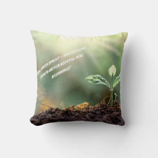 Coussin Growing Plant With Rising Sun