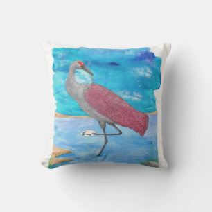 Coussin Grue Artiste Art Of Life Series Flamant rose drô