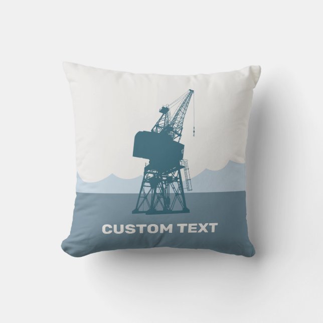 Coussin Grue du chantier naval (Recto)