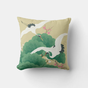Coussin Grue et pin japonais