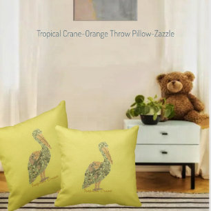 Coussin Grue tropicale