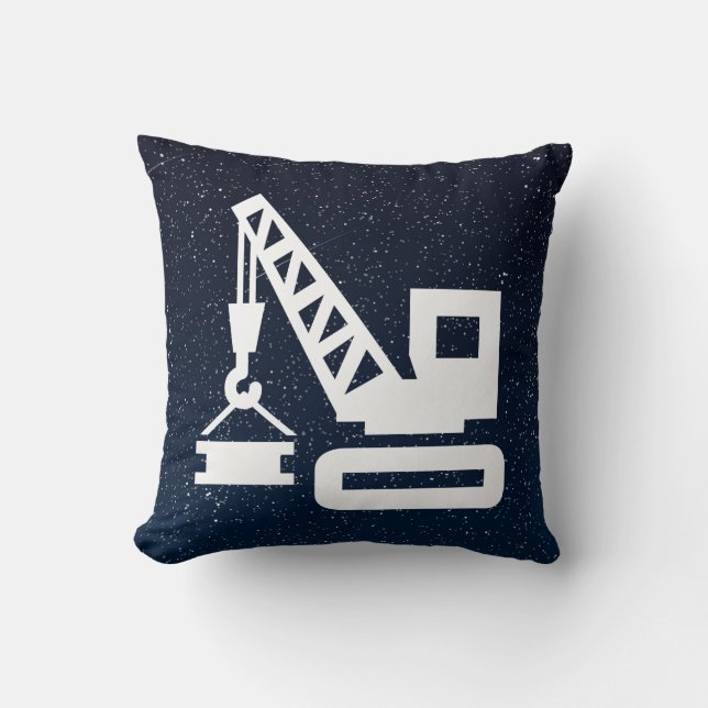 Coussin Grues de construction minimales (Recto)