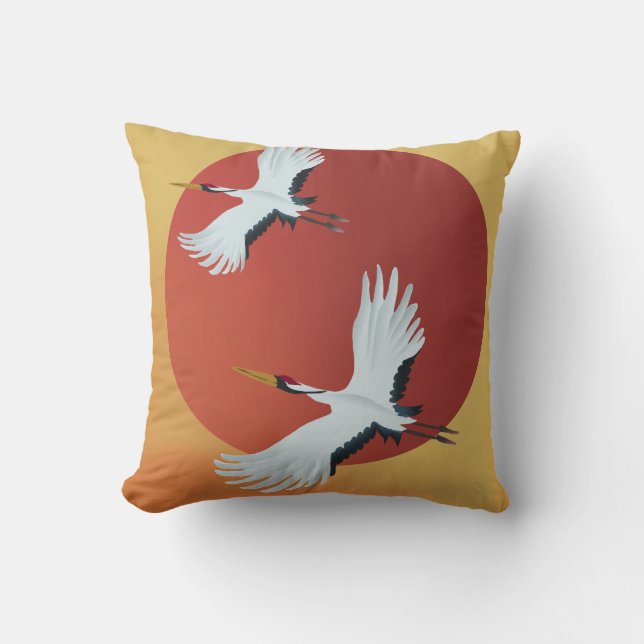 Coussin Grues japonaises (Recto)