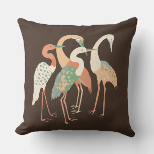 Coussin Grues Pop Art de couleur neutre