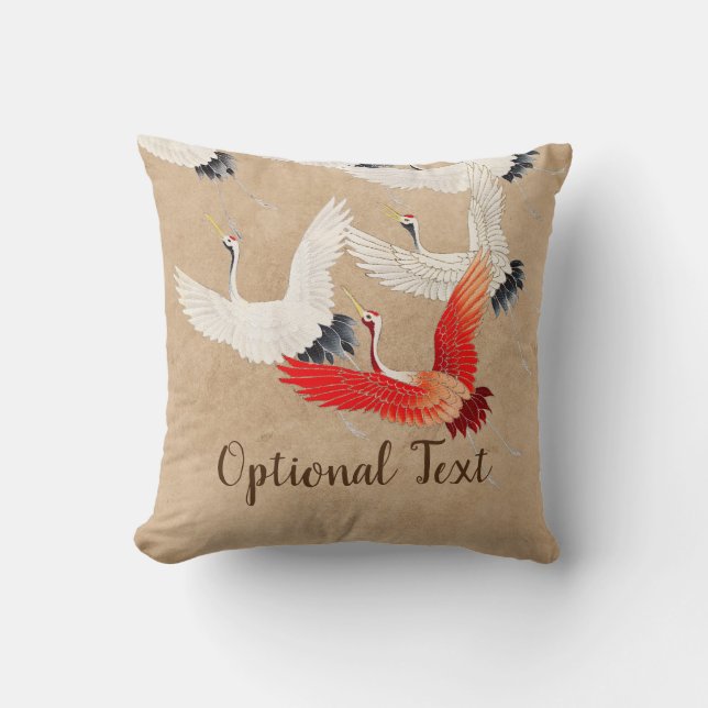 Coussin Grues volantes japonaises (Recto)
