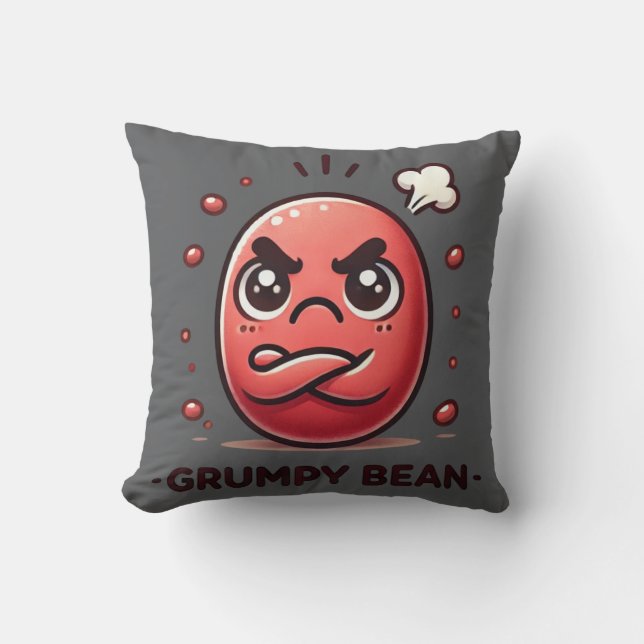 Coussin Grumpy Bean - Moody Little Bean (Recto)