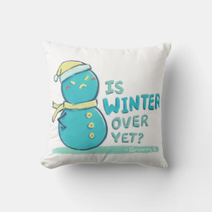 Coussin Grumpy S. Illustration : L'HIVER EST-IL ENCORE TER