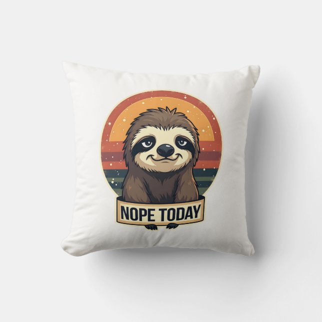 Coussin Grumpy Sloth Vintage Funny Retro Shirt Design (Recto)