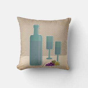 Coussin Grunge beige rétro Verres à vin vintage pôle à rai