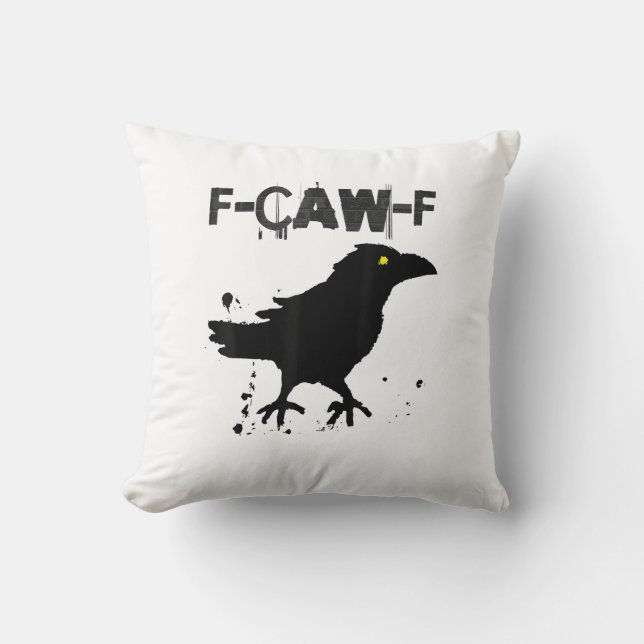 Coussin Grunge Coffee F Caw F Crow Humor Creative Style (Recto)