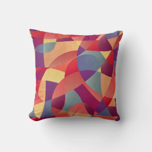 Coussin Grunge coloré : Arrière - plan des triangles géomé