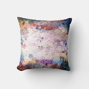 Coussin Grunge d'art vintage motif floral 2