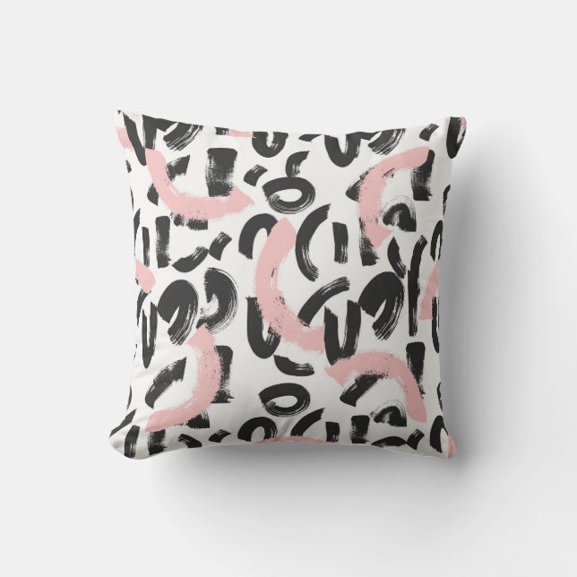 Coussin Grunge graffiti : touches de pinceau d'art. (Recto)