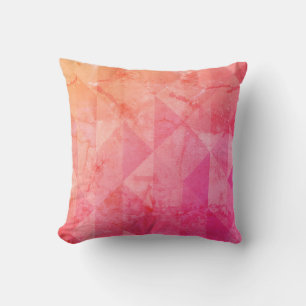Coussin Grunge rose orange texte de nom personnalisé aquar